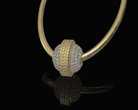 ball of gems pendant 3d printable stl jewelry pendants gemstones gem gold silver platinum sterling fashion brilliant diamond women stylish texture 3d print model - Mito3D