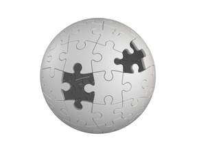 palla puzzle sfera gioco forma mondo carta geografica geometrico sferica rompicapo enigma modulo giochi giocattoli 3d print model - Mito3D