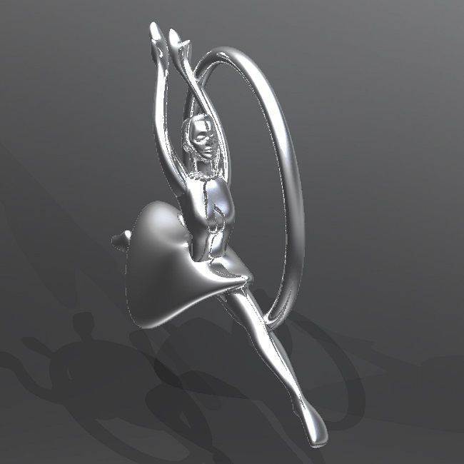 ballerina gioielli ciondolo cerchio sport lady ciondoli 3D print model - Mito3D