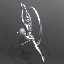 ballerina jewelry pendant circle sports lady pendants 3d print model - Mito3D