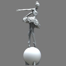 bailarina on pelota bailando ballet mujer moda arte personas 3d impresión imprimible esculturas 3d print model - Mito3D