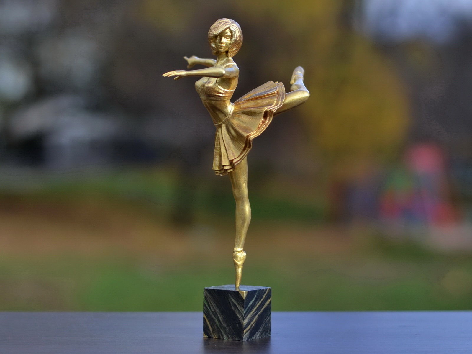 ballerina 3 balletto ballare figura donna scultura figurina statua femmina carattere art deco danza ballerino arte sculture miniatura ragazza 3dprint arredamento 3D print model - Mito3D