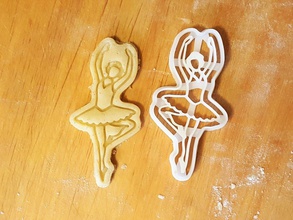 ballerina ballet dancer cookie cutter biscuit protonik kitchen dining cookies baking baked bakery house 3d print model - Mito3D