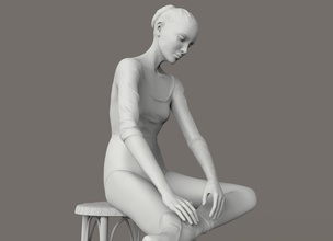 ballerina scolpire carattere umano figura corpo ballerino balletto ragazza donna statua femmina arte sculture 3d print model - Mito3D