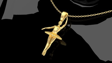 ballerine sculpture pendentif bijoux or argent imprimable bijou mariage blanc platine prototypage doigt impression sport Danse pendentifs 3d print model - Mito3D