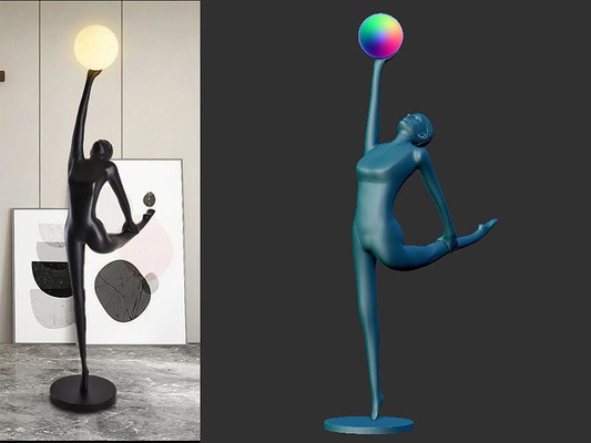 ballett mädchen fußboden lampe statue dekorativ jahrgang garten desktop dekor zuhause haus zubehör cnc modern möbel innere draussen stil nordisch hotel empfangshalle balance kunst skulpturen 3d print model - Mito3D