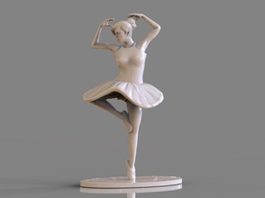 Ballett Frau Mädchen Tanzen tanzen Theater Silhouette weiblich Skulptur Kunst Skulpturen 3d print model - Mito3D