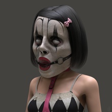 ballgag pitre masque ahs 3dprint impression cosplay costume jeu culte carnaval horreur halloween visage casque mascarade loisir diy 3d print model - Mito3D