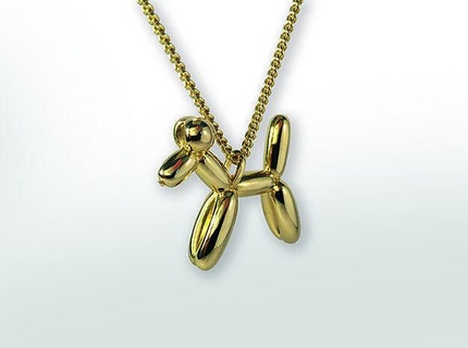 balloon dog pendant cast modern jewelry pendants 3d print model - Mito3D
