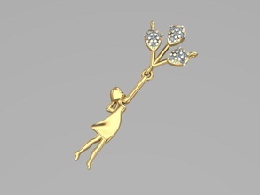 balon kız kolye takı mücevher altın Gümüş platin elmas taş parlak gem yüzük küpe bilezik 3d print model - Mito3D