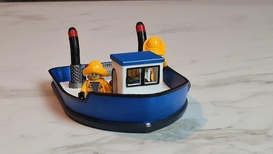 balloon powered hover craft boat watercraft ship toy pla printinplace slide minifig games toys 3d print model - Mito3D