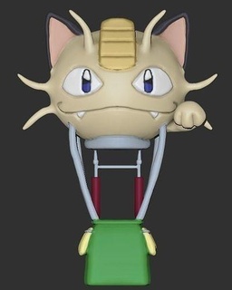 globo equipo cohete pokemon maullar ceniza jessi james anime nintendo pikachu pokebola go trampa espacio captura volar aston enlace arte esculturas 3d print model - Mito3D