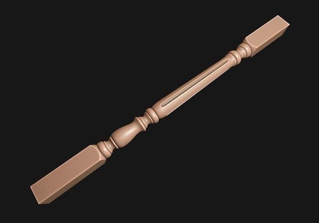 baluster architectural barocco carved carving classic cnc column decor decoration details finishes newel pillar stair staircase stanchion balustrade house art 3d print model - Mito3D