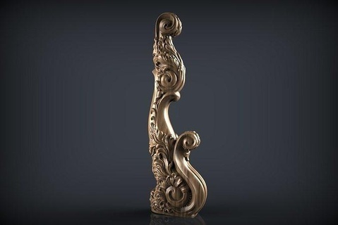 Baluzer madeira arte cnc decoração barroco stl estilo casa esculturas 3d print model - Mito3D