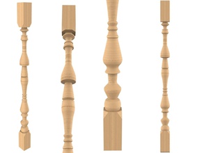 baluster wooden stick cnc stair staircase wood house decor balustrade stairway newel spiral banister handrail step woodwork manufacturing 4axis milling 3d print model - Mito3D