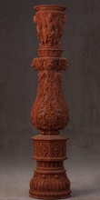 balaustre casa de la altura decoración lujo toreutic escalera tallada ángel polo columna pilar 3d print model - Mito3D