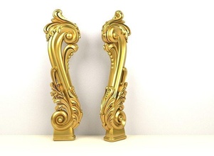 baluster model stair staircase pillar column stanchion finishes decor newel barocco cnc wood forehead architectural details artcam decoration spiral balustrade molding house 3d print model - Mito3D