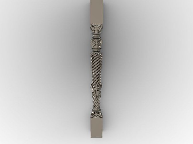 balaustre 3 pezzi legna arte cnc arredamento barocco stl stile sculture 3D print model - Mito3D