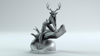 bambi girl 3d print model deer sexy 3dprint statue sculpture nature ice 3dprintmodel printable art sculptures 3d print model - Mito3D