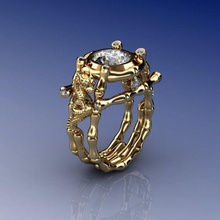 bambú anillo continuar joyería joya desafío oro platino plata precioso brillante mujer dama niña fantasía diamante moda hombre radiante anillos 3d print model - Mito3D