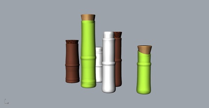 bamboo seasoning bottle 3d model house design empty plastic tube art recycling desktop garbage can ceramics tank dustbin recycle trashcan kitchen dining 3d print model - Mito3D