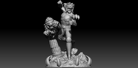 prohibición du petit león santo seiya caballeros zodiaco arte esculturas 3d print model - Mito3D