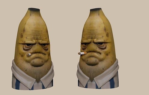 Banane Kreatur Charakter Natur Tier Monster Außerirdischer Lebensmittel Apfel Mango Kunst Skulpturen 3d print model - Mito3D