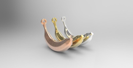 banana pendant jewelry bananas fruit food fruits eat artchallenge pendants 3d print model - Mito3D