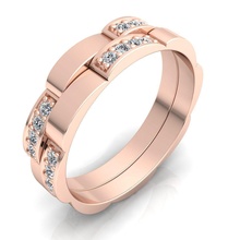 banda 14 joyería joya lujo platino anillo mujer precioso Boda oro plata imprimible diamante Moda anillos abultar colección ilustración contemporáneo desunido 3d print model - Mito3D