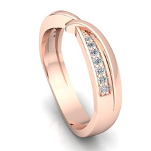 banda 3 joalheria luxo platina anel feminino precioso Casamento ouro prata imprimível diamante moda argolas massa coleção 3d print model - Mito3D