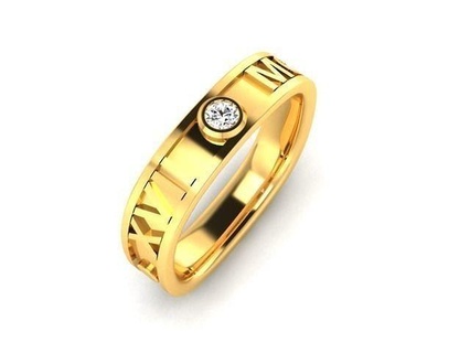 banda 3dm detalles joyería joya anillo oro diamante imprimible precioso mujer eternidad casual Boda compromiso hombres caballeros novio solitario anillos 3d print model - Mito3D