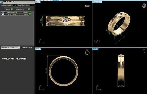 band 3dm render details jewellery jewelry ring gold diamond gem jewel printable precious luxury women eternity casual wedding engagement solitaire rings 3d print model - Mito3D