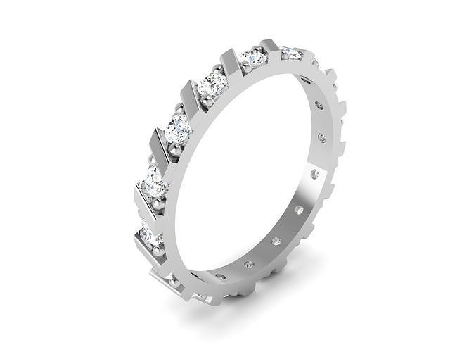 Band 3dm Einzelheiten Schmuck Ring Gold Diamant Juwel druckbar wertvoll Luxus Frauen Ewigkeit beiläufig Hochzeit Engagement Silber Sterling Ringe 3D print model - Mito3D