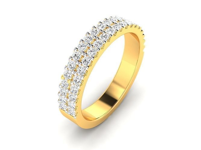 band 3dm render details gold diamond eternity ring jewellery jewelry gem jewel printable luxury women casual wedding engagement men gents groom sterling rings 3D print model - Mito3D