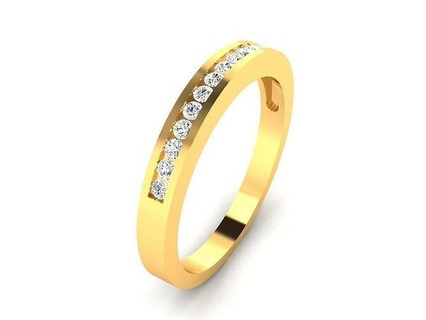 banda 3dm render detalhes ouro diamante eternidade anel jóias joalheria gema jóia imprimível precioso designer luxo mulheres casual Casamento noivado argolas 3d print model - Mito3D