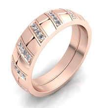 banda 8 joyería joya anillos mujer solitario Boda colección precioso anillo abultar diamante compromiso diamantes oro Moda 3d print model - Mito3D