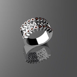 banda coleção branco joalheria ouro imprimível diamante Casamento anel argolas 3d print model - Mito3D