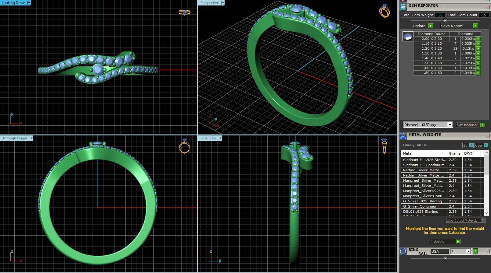 grup tasarım sku 018 düğün gelin yüzük takı yüzükler 3D print model - Mito3D