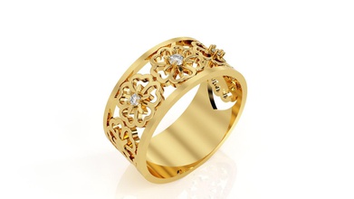 banda r ba 0004 jóias pingente 14k jóia o design a moda de prata ouro anel curvas brinco engajamento diamantes anéis 3d print model - Mito3D