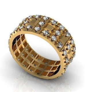 band ring jewelry luxury gem gold shining printable diamond silver rings wedding jewel engagement jewellery brilliant platinum pendant love 3d print model - Mito3D