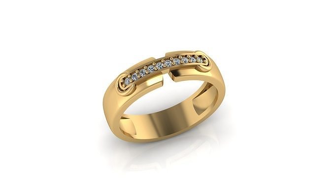gruppo musicale squillare bandring gioielleria anelli Fidanzamento fede diamante nozze oro gentsring anello delle signore signori sposo moda 3D print model - Mito3D