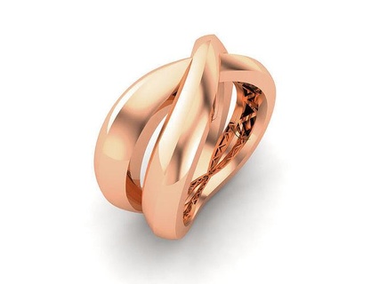 bande bague bijoux or imprimable brillant anneaux plaine luxe platine précieux engagement mariage unisexe nœud 3d print model - Mito3D