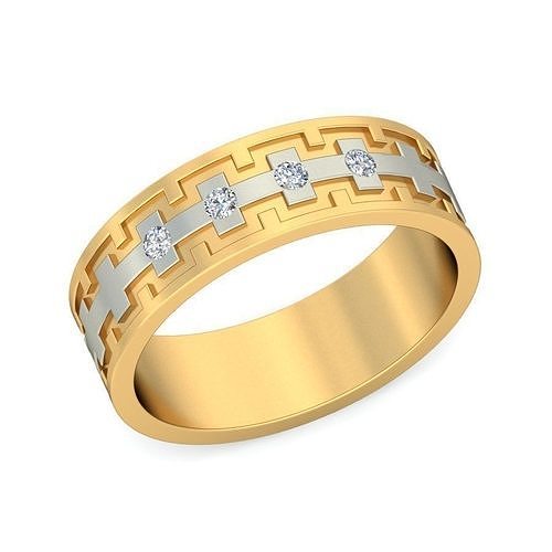 band ring - 031 eternity rings printable platinum diamond gold jewelry silver solitaire gem precious wedding brilliant luxury half full 3D print model - Mito3D