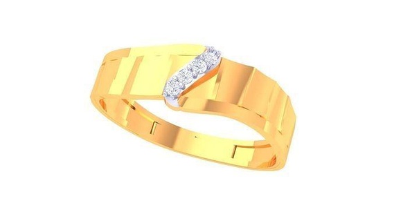 bande bague 360 bijoux or imprimable brillant anneaux diamant luxe platine précieux gemme engagement mariage unisexe 3d print model - Mito3D