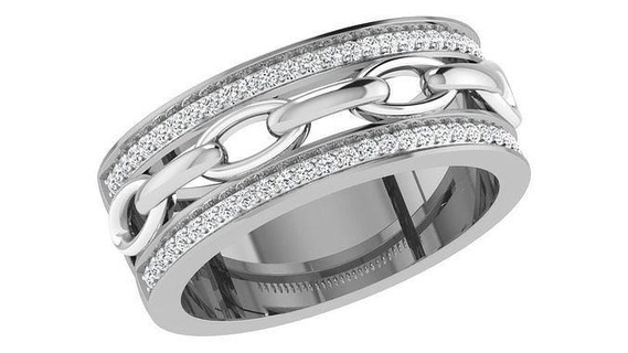 Band Ring 37 Ringe druckbar Platin Diamant Gold Schmuck Silber wertvoll Hochzeit brillant Luxus 3d print model - Mito3D