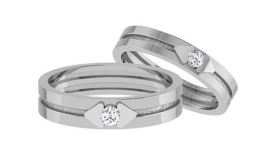 gruppo musicale squillare 48 coppia anelli combo stampabile platino diamante oro gioielleria argento solitario gemma prezioso sposa sposo nozze brillante Fidanzamento lusso 3d print model - Mito3D