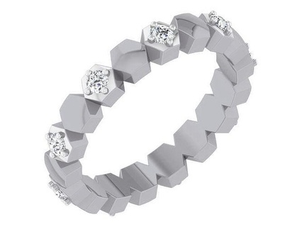 band ring - 5 rings wedding jewelry gold diamond white rose printable platinum silver precious brilliant luxury 3d print model - Mito3D