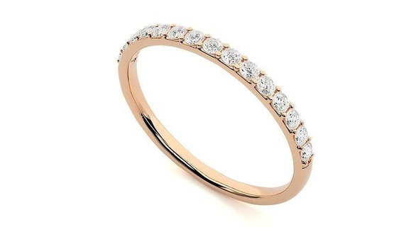 band ring - 8226 eternity rings printable platinum diamond gold jewelry silver solitaire gem precious wedding brilliant luxury half full 3d print model - Mito3D