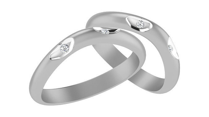 gruppo musicale squillare 9 oro anelli diamante gioielleria platino coppia combo stampabile argento solitario gemma prezioso sposa sposo nozze brillante Fidanzamento lusso 3D print model - Mito3D