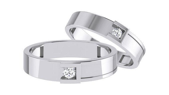 gruppo musicale squillare 90 coppia anelli combo stampabile platino diamante oro gioielleria argento solitario gemma prezioso sposa sposo nozze brillante Fidanzamento lusso 3d print model - Mito3D